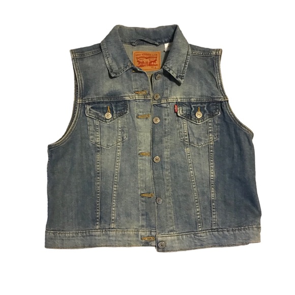 Levi’s sleeveless jean jacket L - Picture 1 of 3